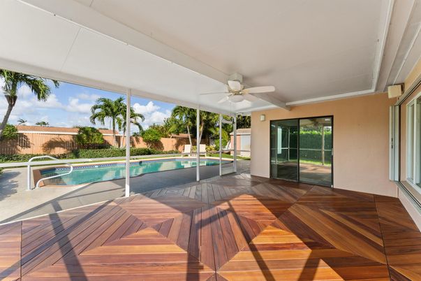 Exterior, Pool, Wood Texture Flooring
