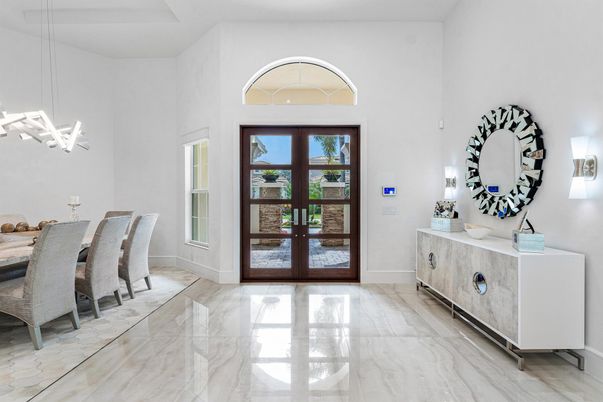 Dining room, Interior, Marble