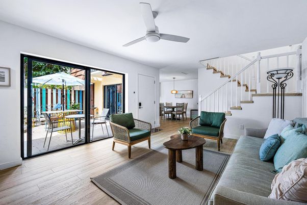 Dining room, Interior, Living room, Pendant Lights, Wood Texture Flooring