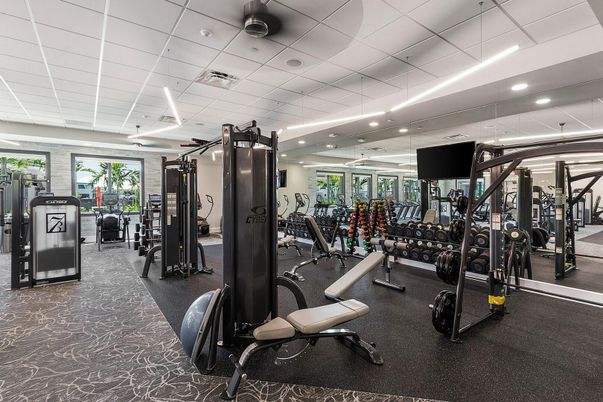 Fitness Equipment, Gym, Interior, Recessed Lighting