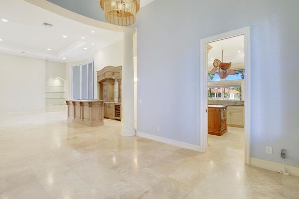 Empty room, Interior, Kitchen, Recessed Lighting