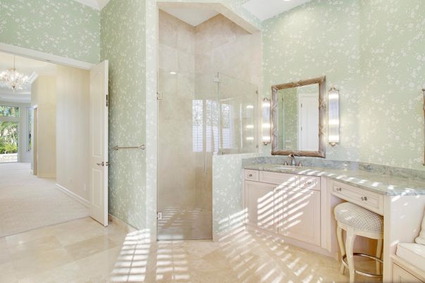 Bathroom, Chandelier, Interior