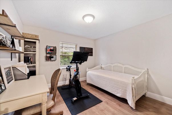 Fitness Equipment, Home Office, Interior, Wood Texture Flooring