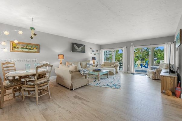 Dining room, Interior, Living room, Pendant Lights, Wood Texture Flooring