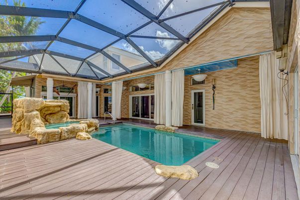Glass Ceilings, Interior, Pool, Sun Room, Wood Texture Flooring