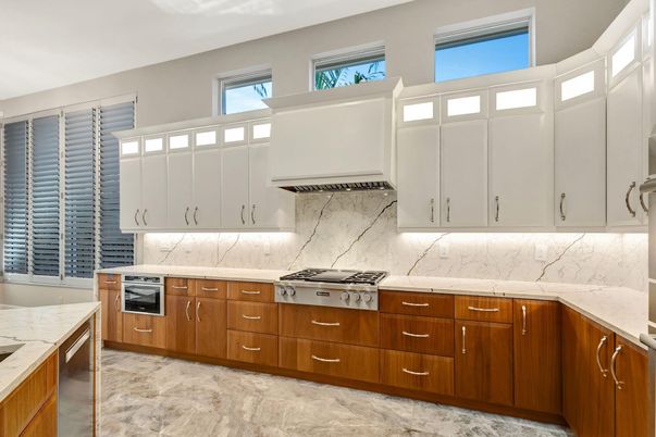 Interior, Kitchen, Marble Walls, Stainless Steel Appliances