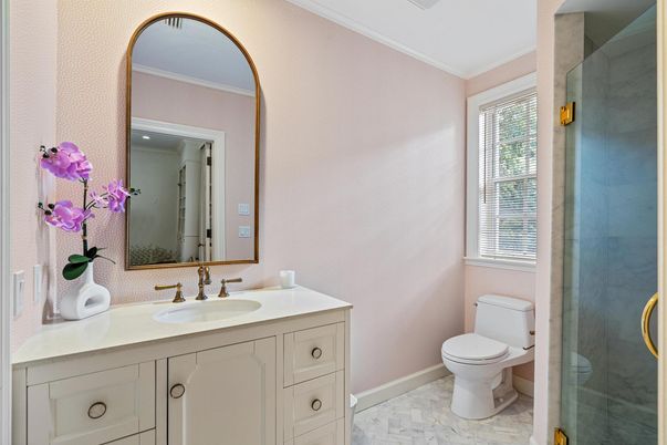 Bathroom, Glass Shower, Interior, Marble
