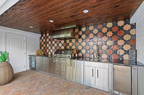Interior, Kitchen, Recessed Lighting, Stainless Steel Appliances, Wooden Ceilings