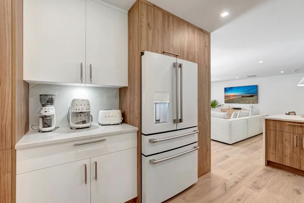 Interior, Kitchen, Living room, Recessed Lighting, Wood Texture Flooring