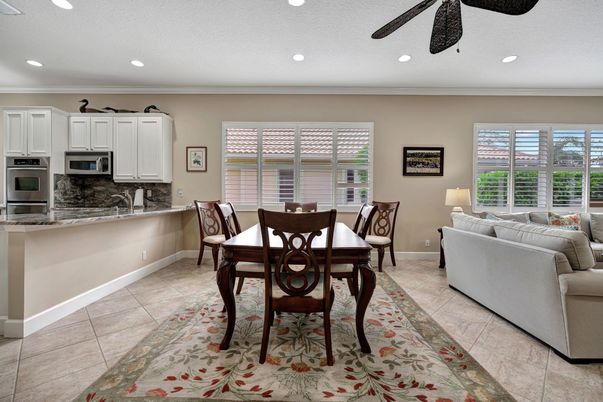 Dining room, Interior, Kitchen, Living room, Recessed Lighting