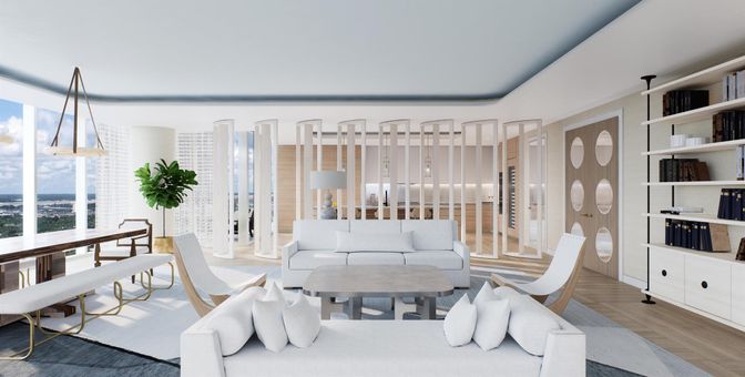 Interior, Living room, Pendant Lights, Wood Texture Flooring