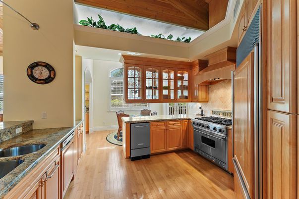 Interior, Kitchen, Stainless Steel Appliances, Wooden Ceilings, Wood Texture Flooring