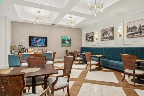 Dining room, Interior, Pendant Lights, Recessed Lighting, Wood Texture Flooring