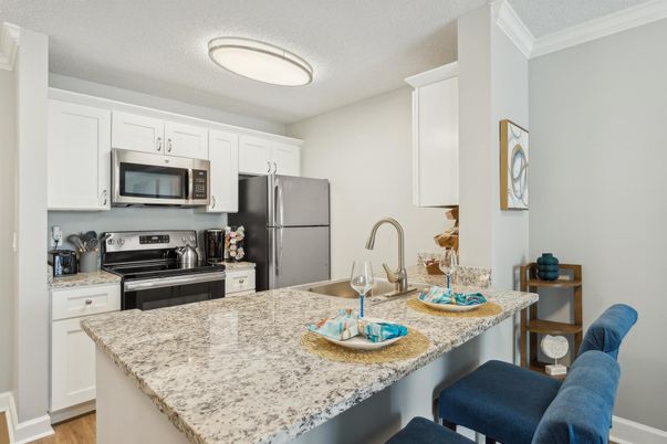 Interior, Kitchen, Stainless Steel Appliances, Wood Texture Flooring
