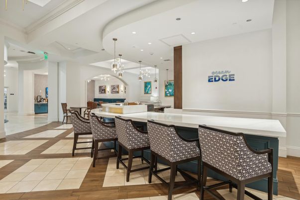 Dining room, Interior, Pendant Lights, Recessed Lighting, Wood Texture Flooring