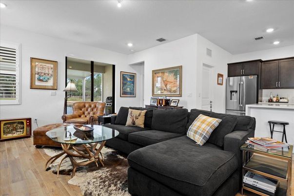 Interior, Kitchen, Living room, Recessed Lighting, Stainless Steel Appliances, Wood Texture Flooring