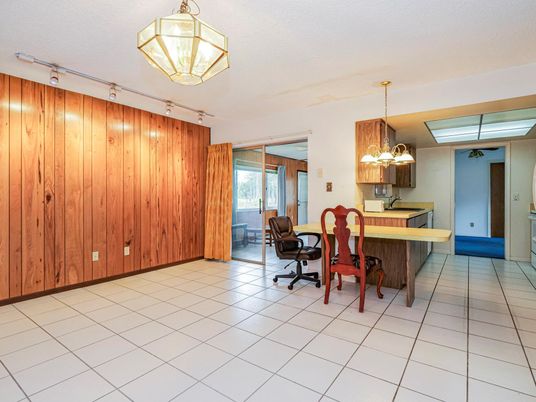 Home Office, Interior, Pendant Lights, Wooden Walls