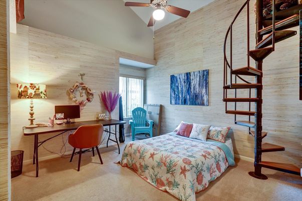 Bedroom, Home Office, Interior, Wooden Walls