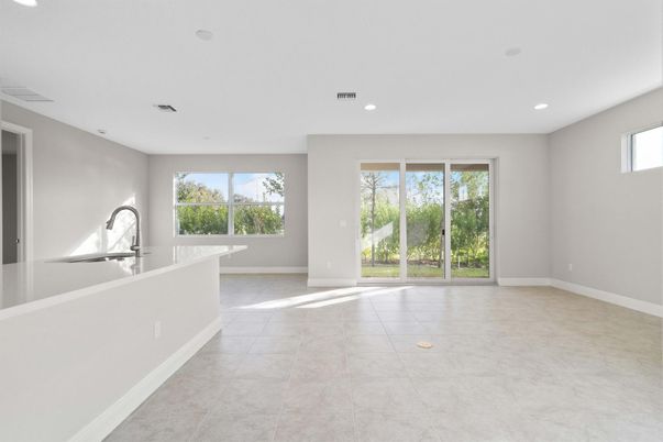Empty room, Interior, Kitchen, Recessed Lighting