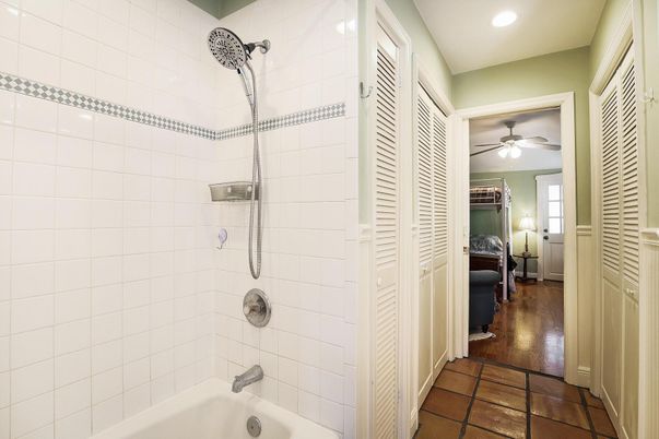 Bathroom, Interior, Recessed Lighting, Wood Texture Flooring