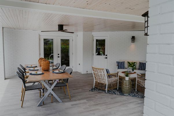 Dining room, Exterior, Wood Texture Flooring