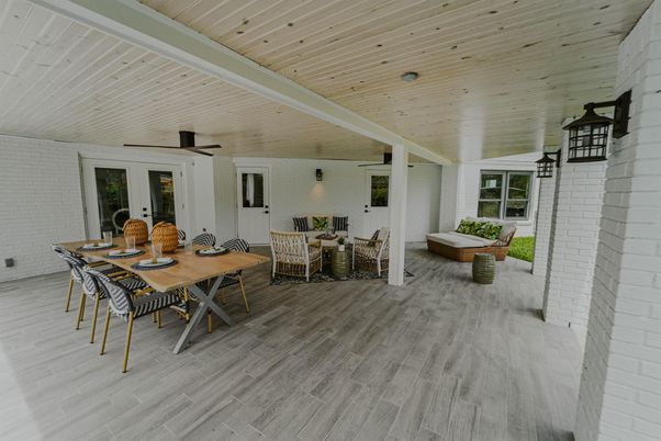 Dining room, Exterior, Wood Texture Flooring