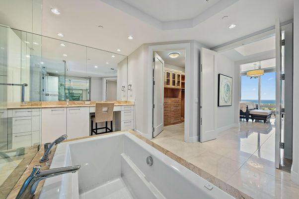 Bathroom, Glass Shower, Interior, Recessed Lighting, Water