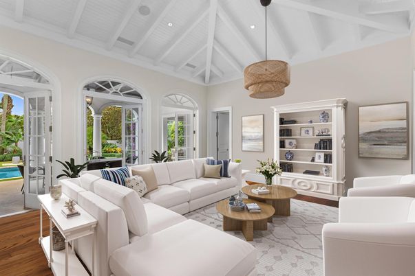 Interior, Living room, Pendant Lights, Recessed Lighting, Wood Texture Flooring