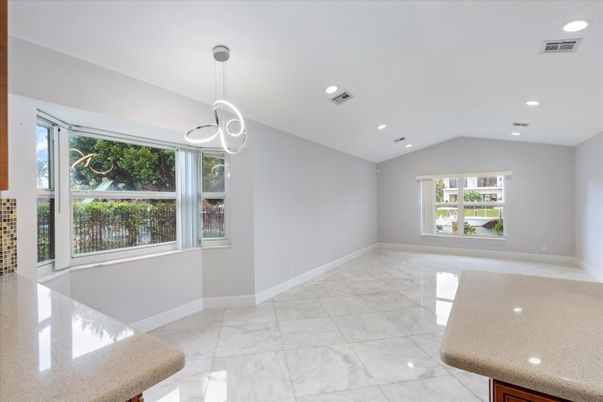Empty room, Interior, Marble, Pendant Lights, Recessed Lighting
