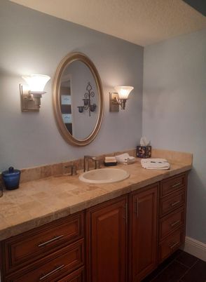 Bathroom, Dual Sink Vanities, Interior, Tile Countertops