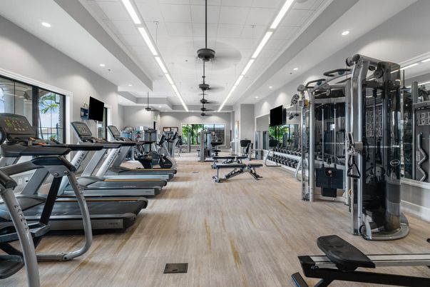 Fitness Equipment, Gym, Interior, Recessed Lighting