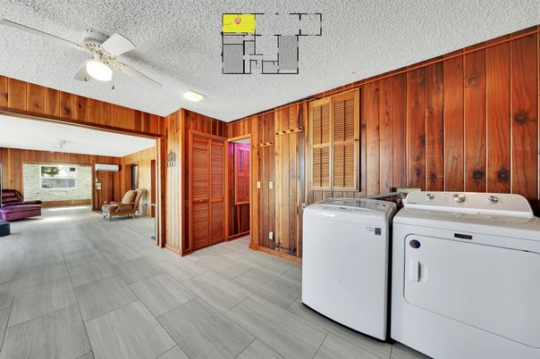 Interior, Washer, Wooden Walls