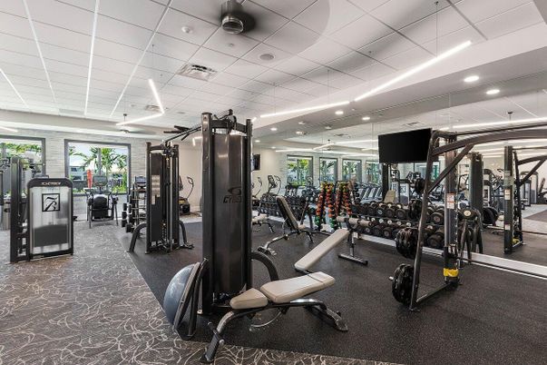 Fitness Equipment, Gym, Interior, Recessed Lighting