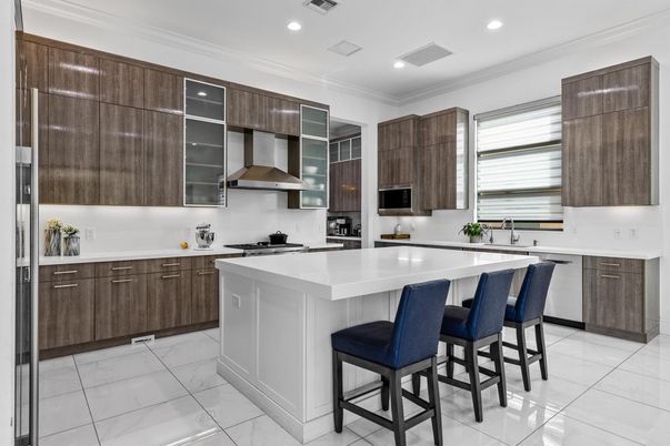 Interior, Kitchen, Marble, Recessed Lighting, Stainless Steel Appliances