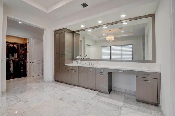 Bathroom, Chandelier, Interior, Marble, Recessed Lighting