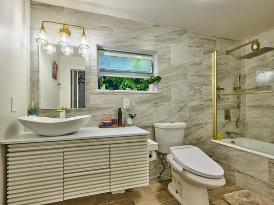 Bathroom, Glass Shower, Interior, Stone Walls