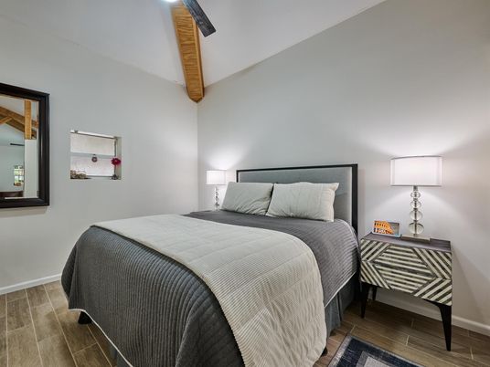 Bedroom, Interior, Wooden Beams, Wood Texture Flooring