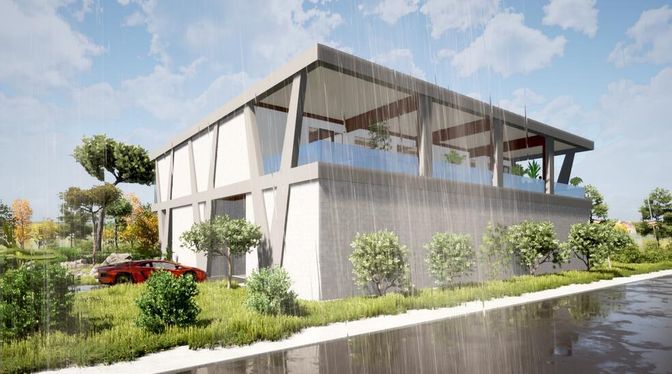 Exterior, Facade, Modern