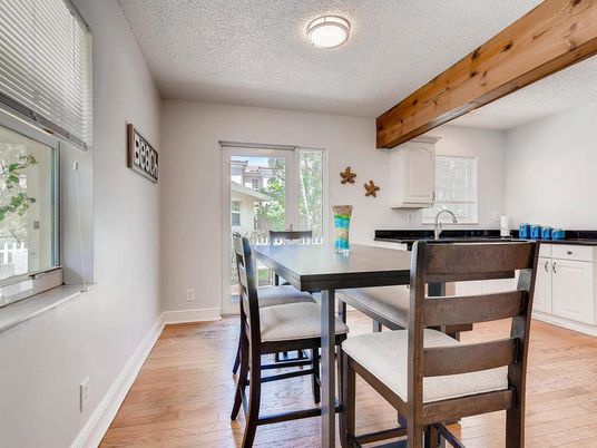 Dining room, Interior, Wooden Beams, Wood Texture Flooring