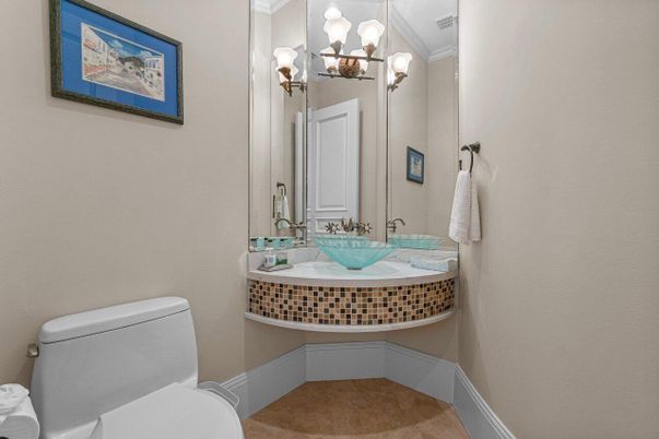 Bathroom, Chandelier, Interior