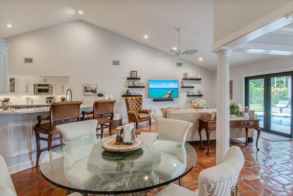 Dining room, Interior, Kitchen, Living room, Recessed Lighting, Stainless Steel Appliances