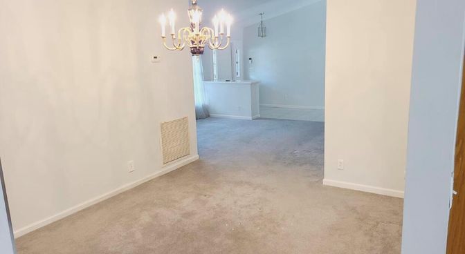 Chandelier, Empty room, Interior