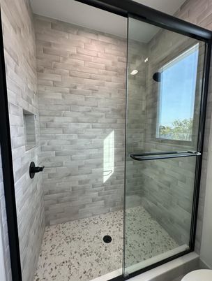 Bathroom, Glass Shower, Interior, Stone Walls