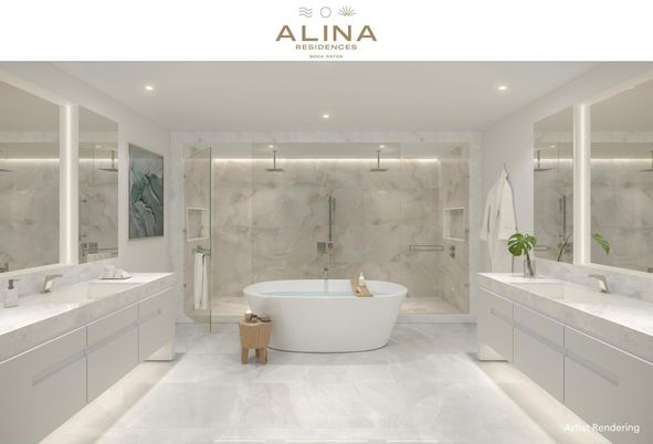 Bathroom, Dual Sink Vanities, Free Standing Baths, Glass Shower, Interior, Marble, Marble Walls, Recessed Lighting