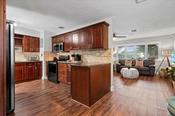 Interior, Kitchen, Living room, Wood Texture Flooring