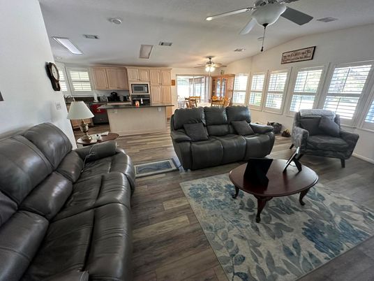 Dining room, Interior, Kitchen, Living room, Stainless Steel Appliances, Wood Texture Flooring