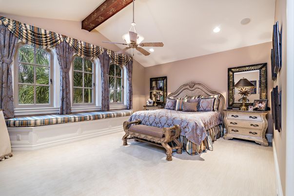 Bedroom, Interior, Recessed Lighting, Wooden Beams