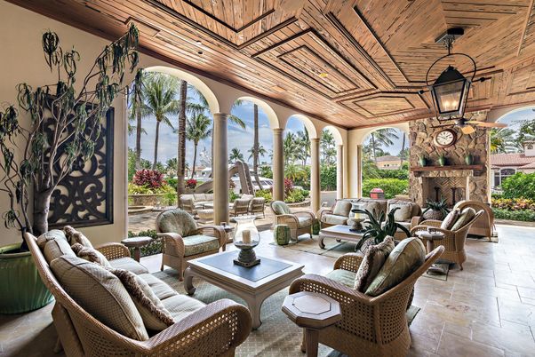 Exterior, Fireplace, Living room, Wooden Ceilings