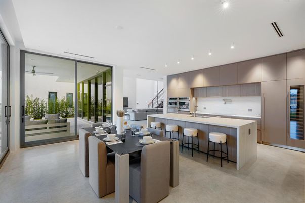 Dining room, Interior, Kitchen, Living room, Recessed Lighting, Stainless Steel Appliances