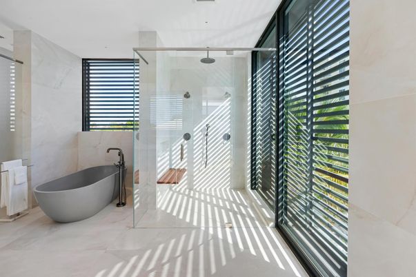Bathroom, Free Standing Baths, Glass Shower, Interior